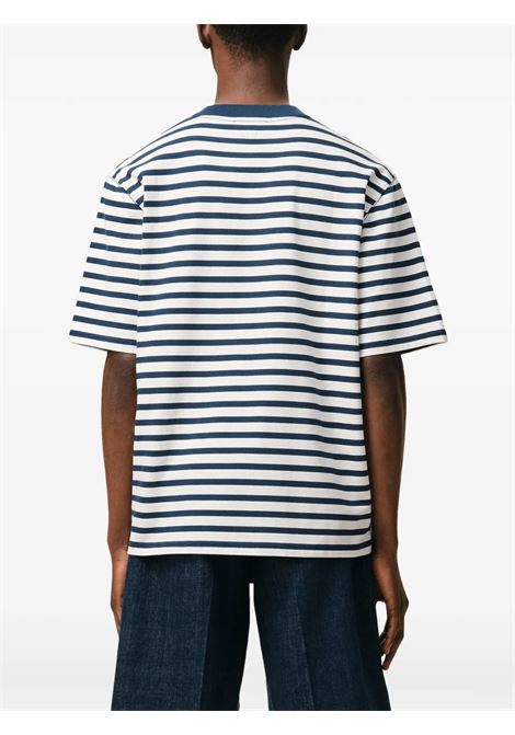 t-shirt mariniere ss blu e bianca AMI PARIS | UTS374.JE0210A044